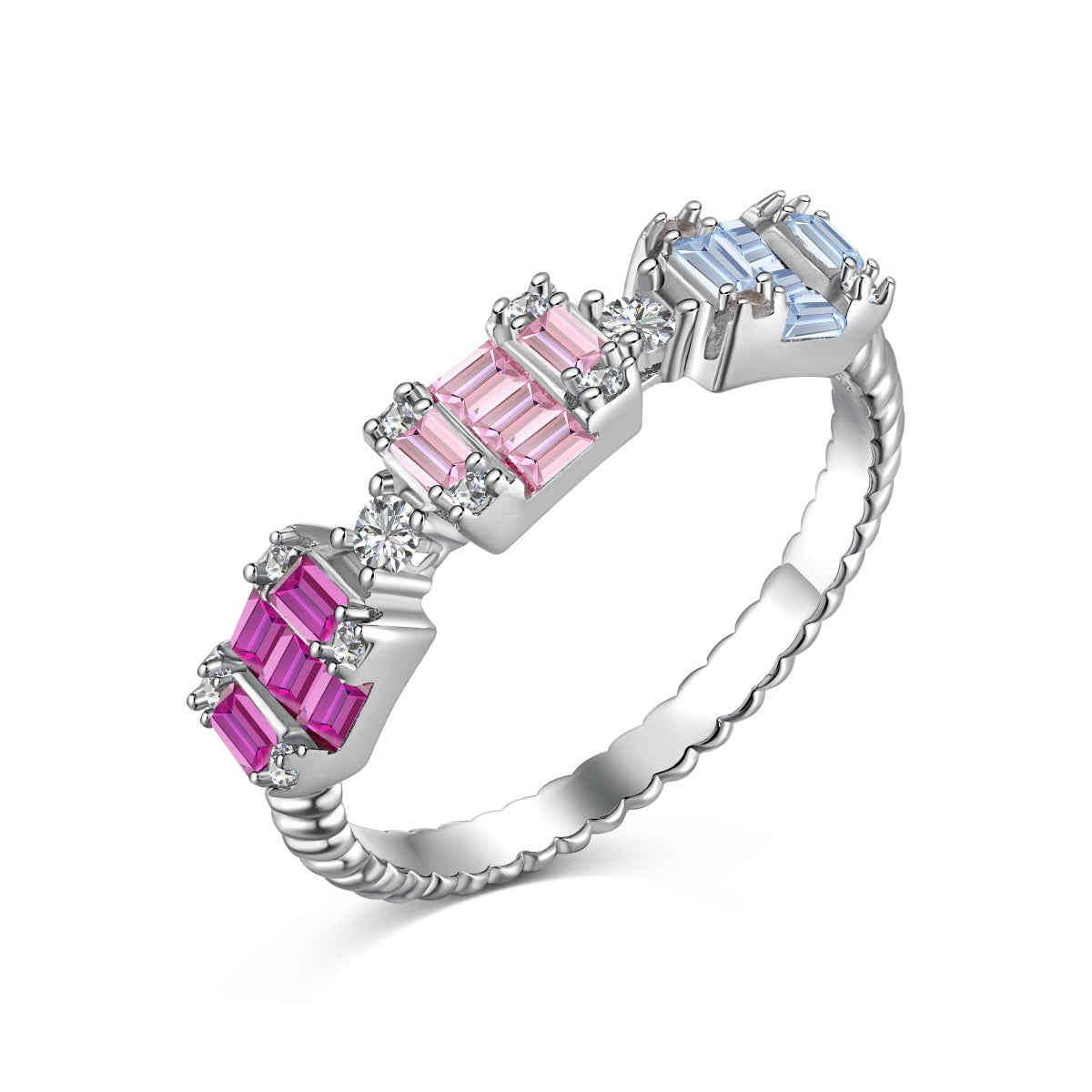 [Olivia Jewelry]Unique Colorful Emerald Cut Party Ring