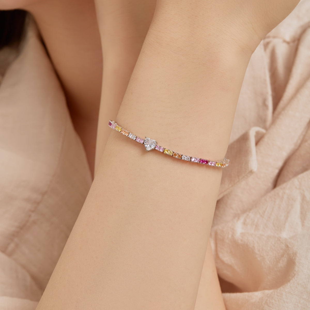 [Olivia Jewelry]Delicate Romantic Heart Shape Lover Bracelet