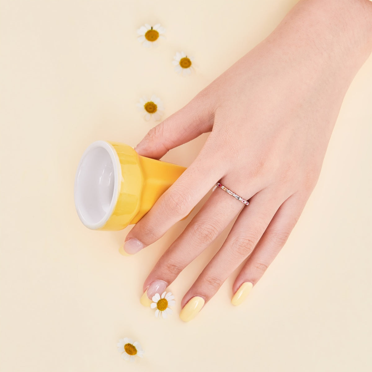 [Olivia Jewelry]Charming Colorful Round Cut Daily Ring