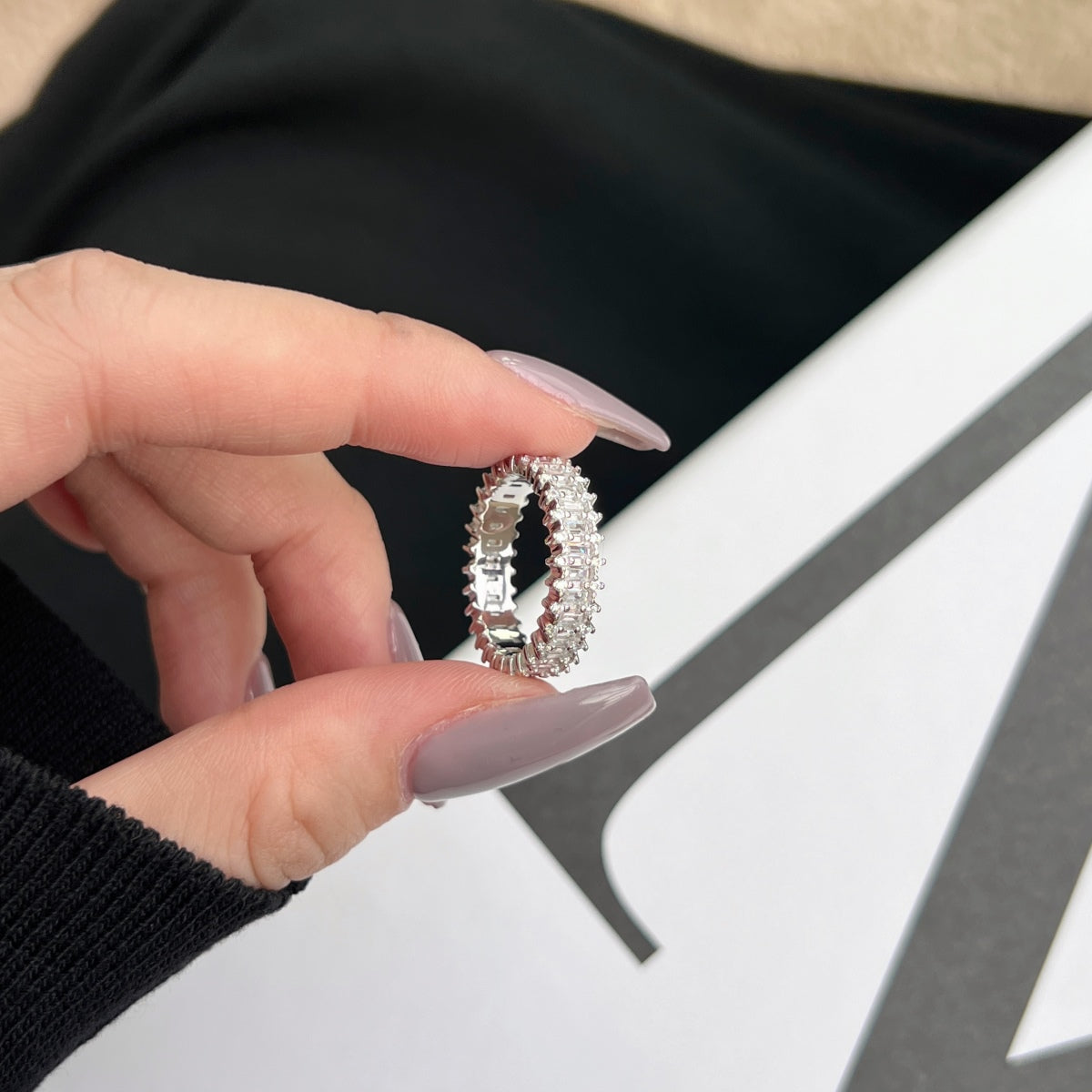 [Olivia Jewelry]Splashy Ornate Emerald Cut Cocktail Ring