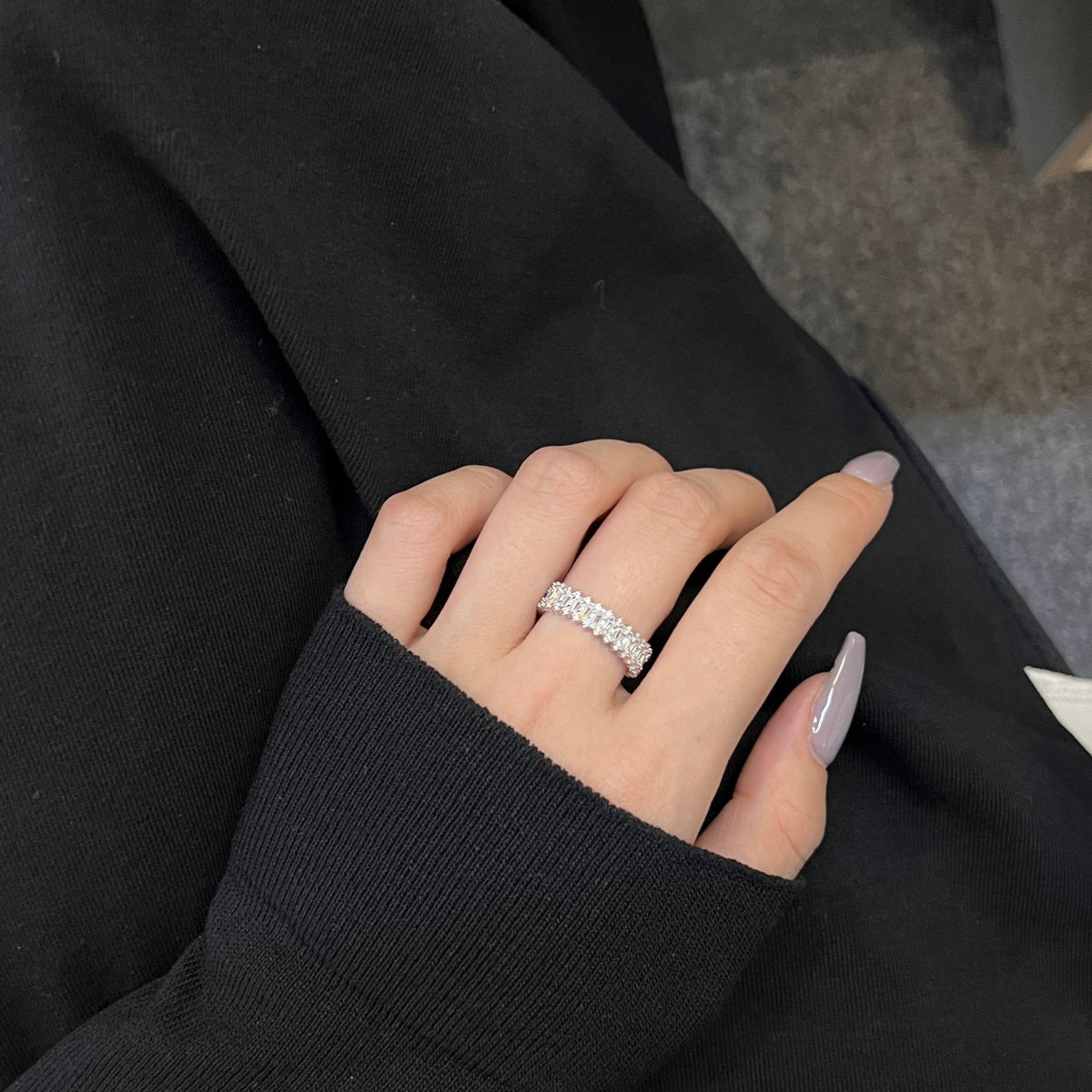 [Olivia Jewelry]Splashy Ornate Emerald Cut Cocktail Ring