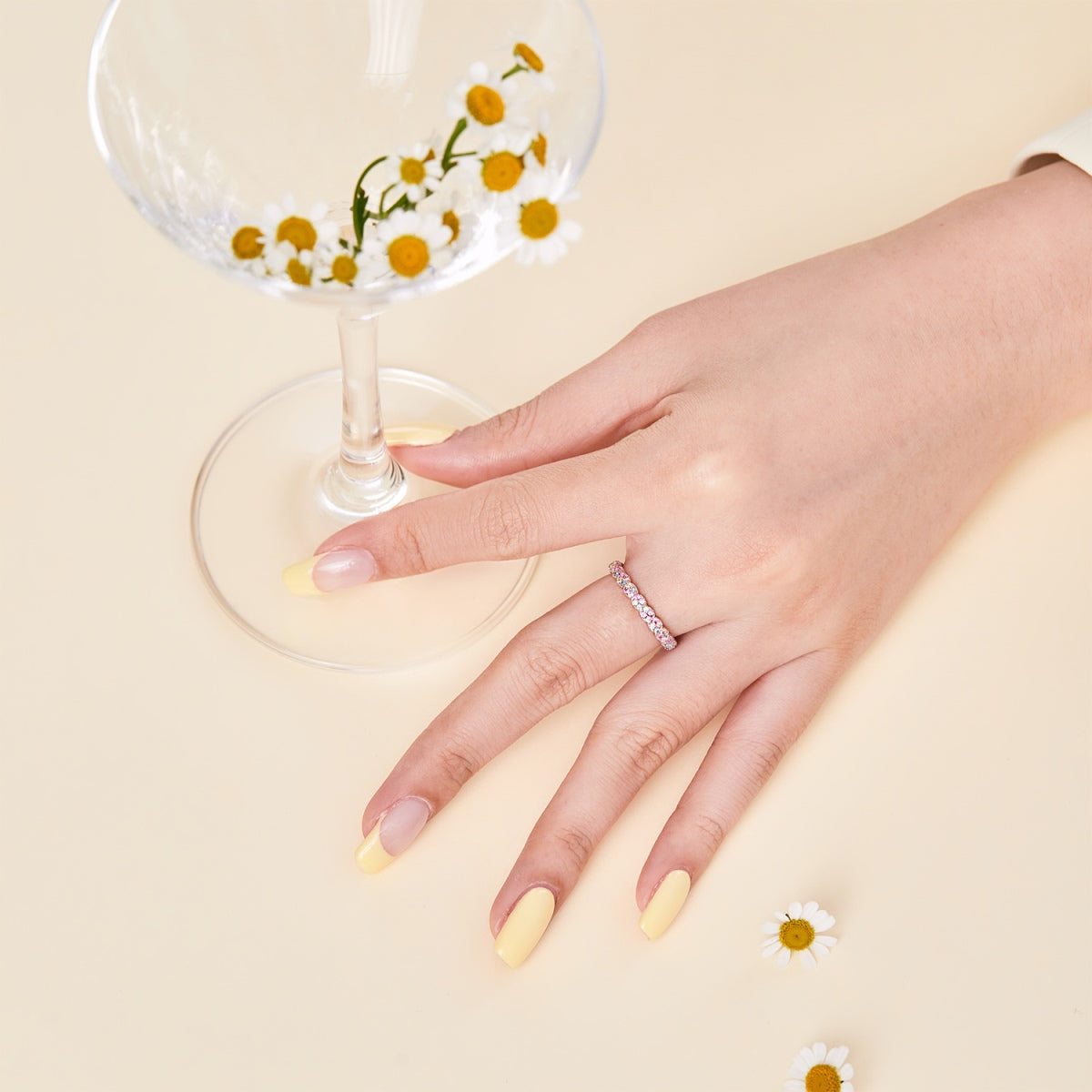 [Olivia Jewelry]Dainty Ebullient Round Cut Daily Ring