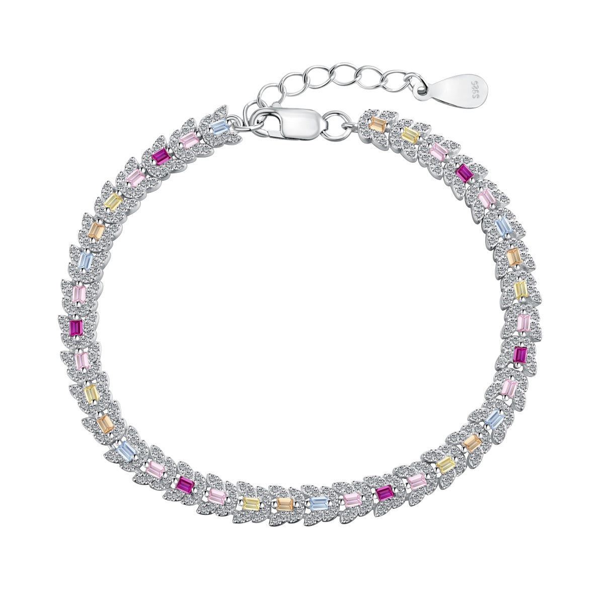 [Olivia Jewelry]Delicate Colorful Multi Cut Daily Bracelet