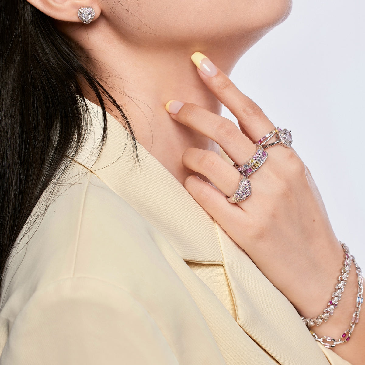 [Olivia Jewelry]Delicate Ebullient Heart Shape Wedding Ring