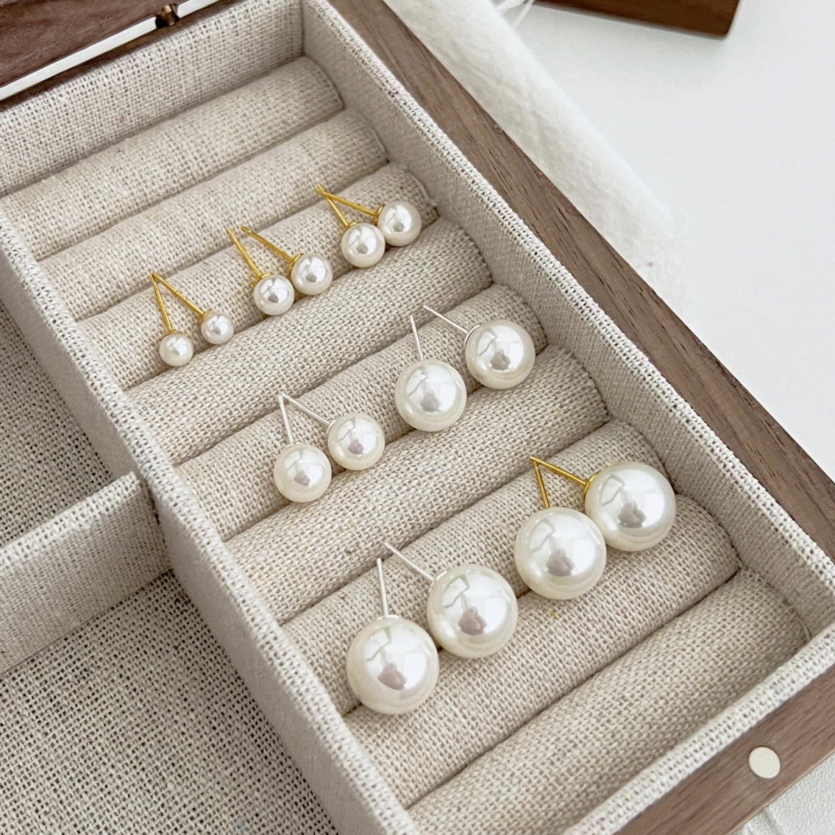 [Olivia Jewelry]Delicate Pearl Earrings