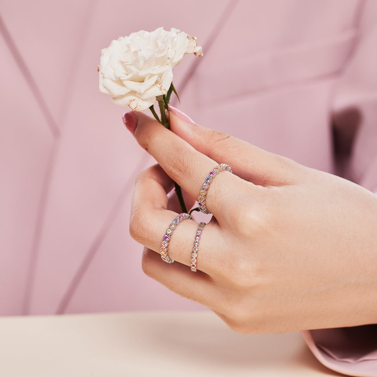 [Olivia Jewelry]Radiant Sparkling Round Cut Daily Ring