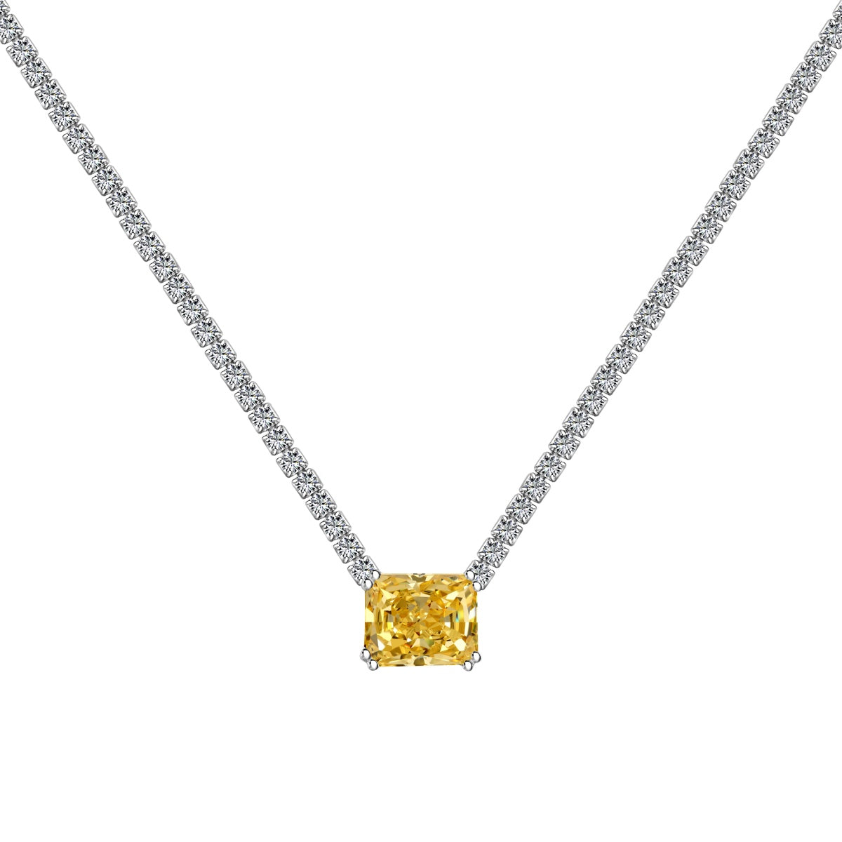 [Olivia Jewelry]4.0 Carat Elegant Radiant Cut Necklace