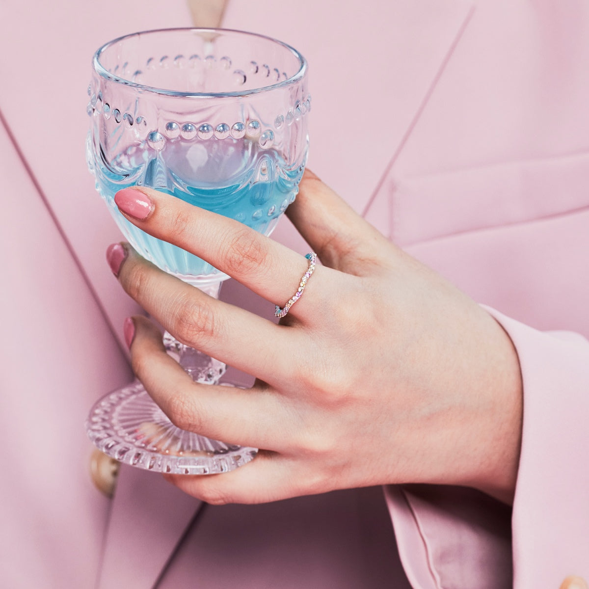 [Olivia Jewelry]Dainty Colorful Round Cut Party Ring