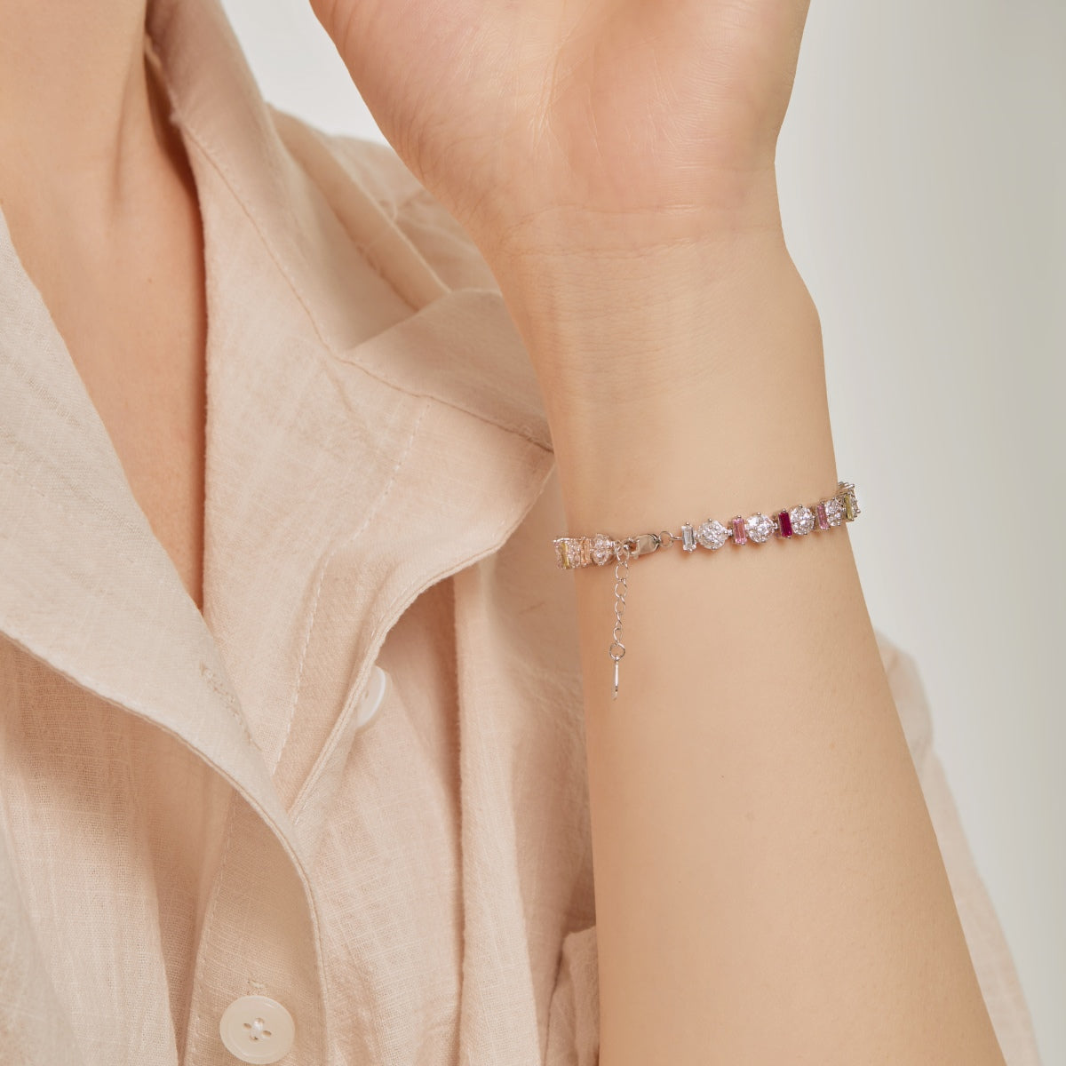 [Olivia Jewelry]Radiant Colorful Round Shape Daily Bracelet