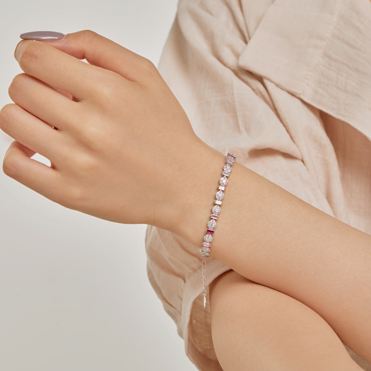 [Olivia Jewelry]Radiant Colorful Round Shape Daily Bracelet