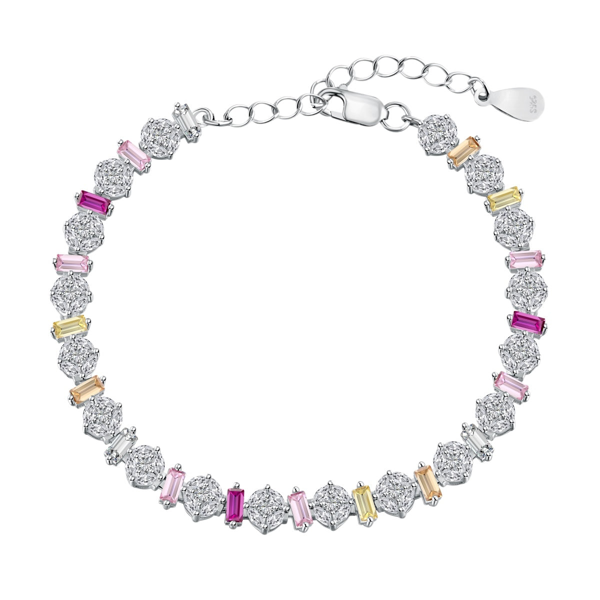 [Olivia Jewelry]Radiant Colorful Round Shape Daily Bracelet