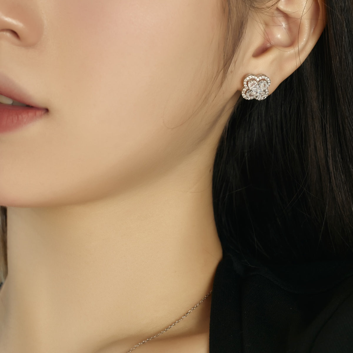 [Olivia Jewelry]Lucky Four-Leaf Clover Exquisite Earrings