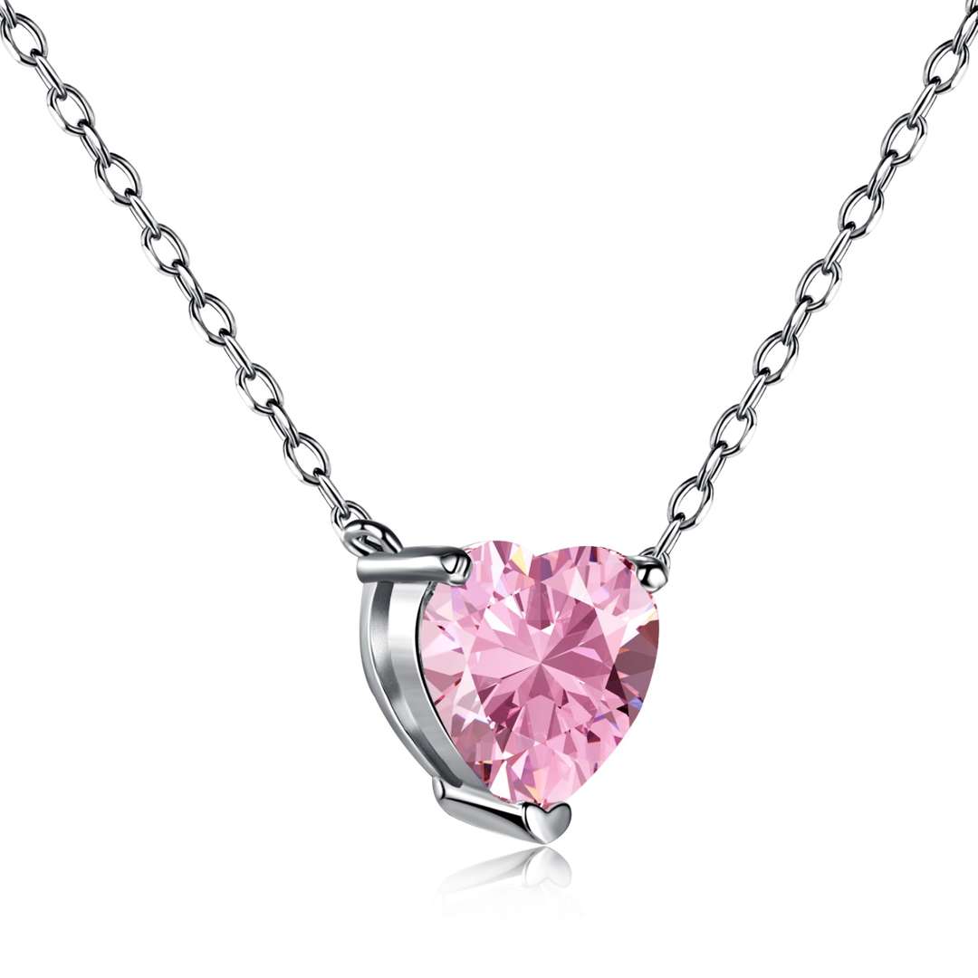 [Olivia Jewelry]Heart Shape Main Stone Pendant Collarbone Necklace