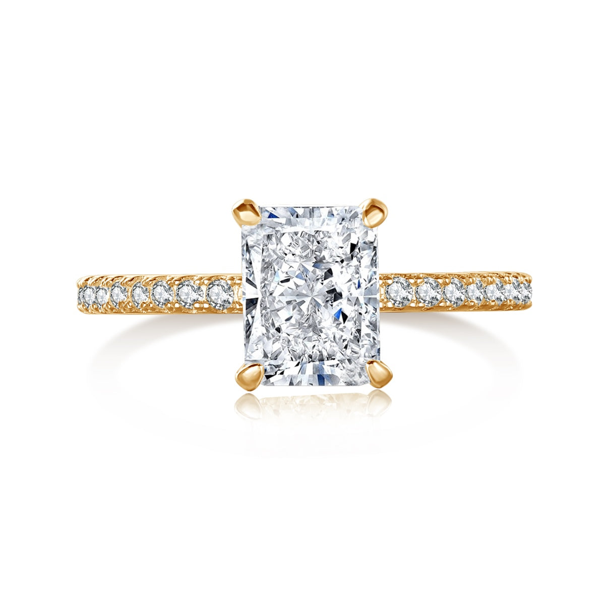 [Olivia Jewelry]2.0 Carat Dazzling Sparkling Radiant Cut Party Ring