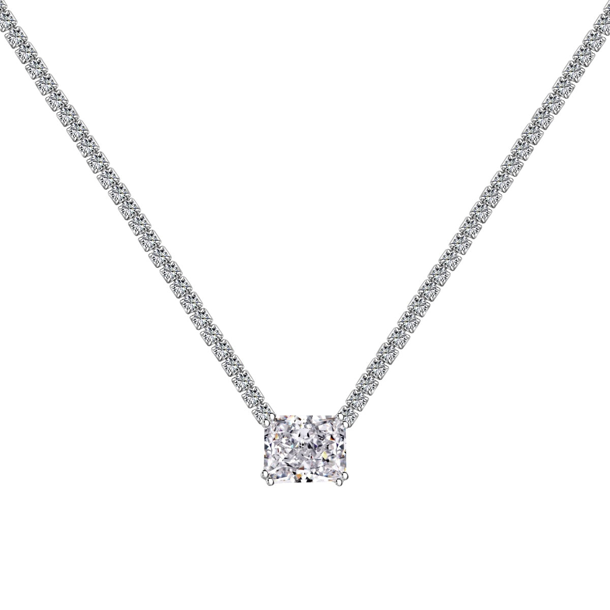 [Olivia Jewelry]4.0 Carat Elegant Radiant Cut Necklace