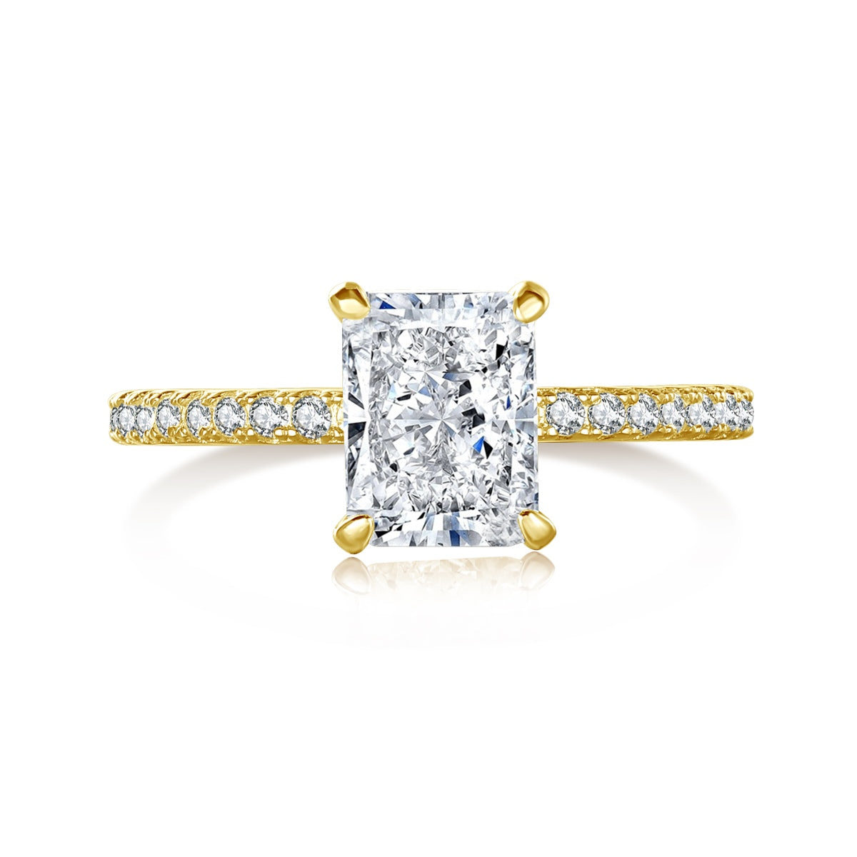 [Olivia Jewelry]2.0 Carat Dazzling Sparkling Radiant Cut Party Ring