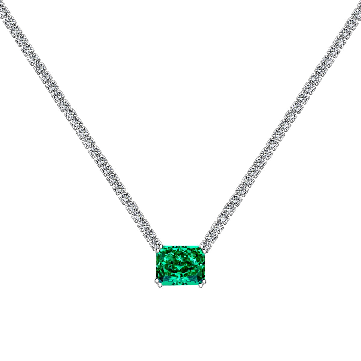 [Olivia Jewelry]4.0 Carat Elegant Radiant Cut Necklace