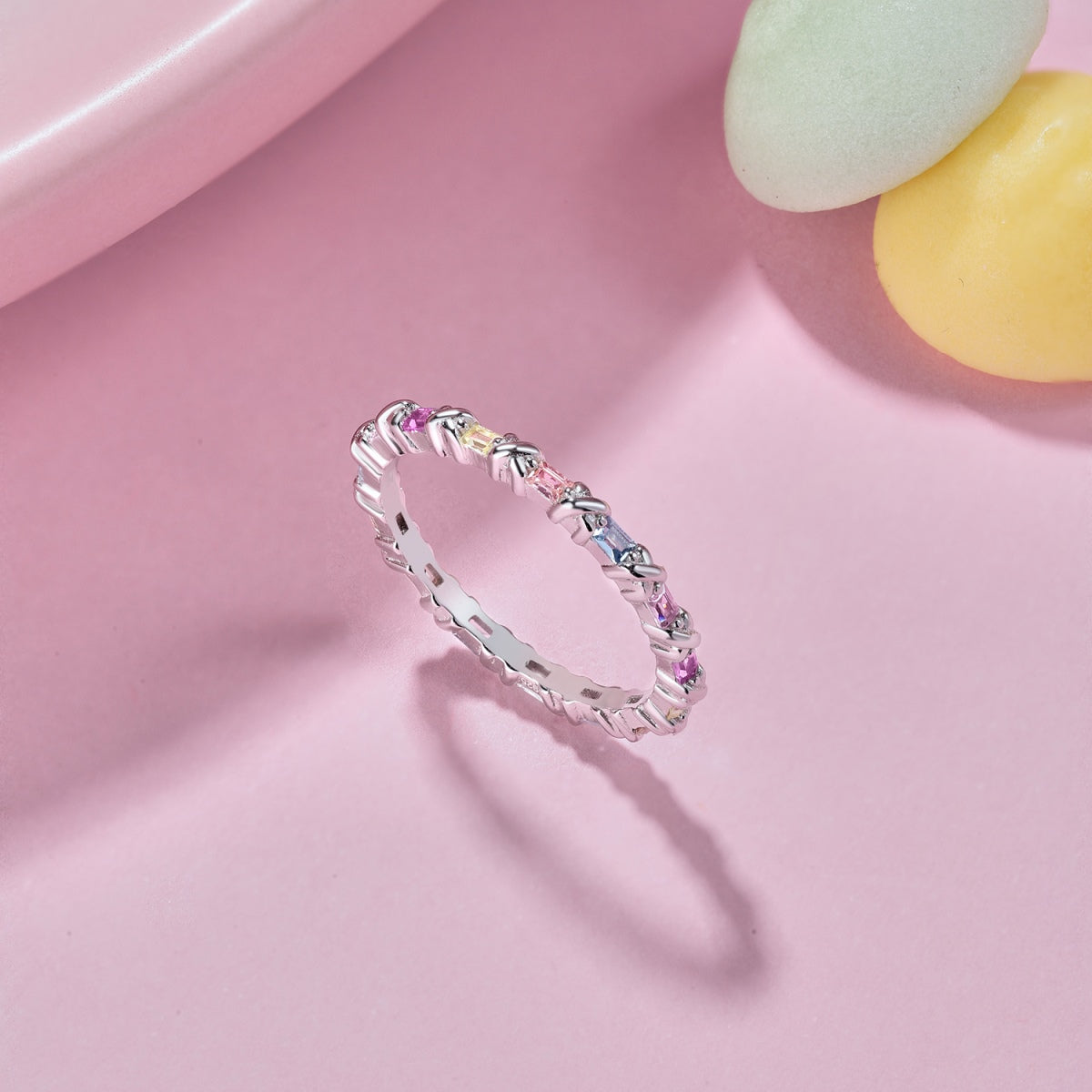 [Olivia Jewelry]Charming Colorful Round Cut Daily Ring