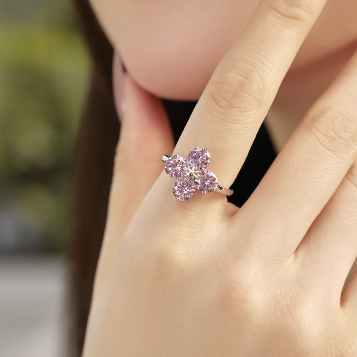 [Olivia Jewelry]Four-Leaf Clover Eight-Pointed Star Ring