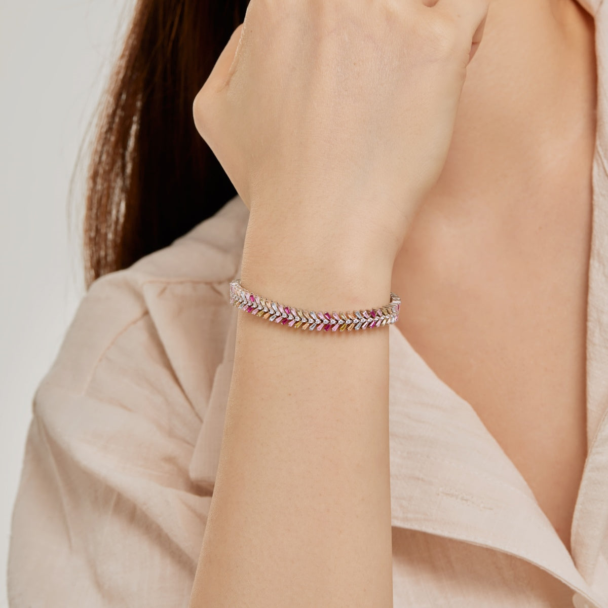 [Olivia Jewelry]Dainty Radiant Emerald Cut Daily Bracelet