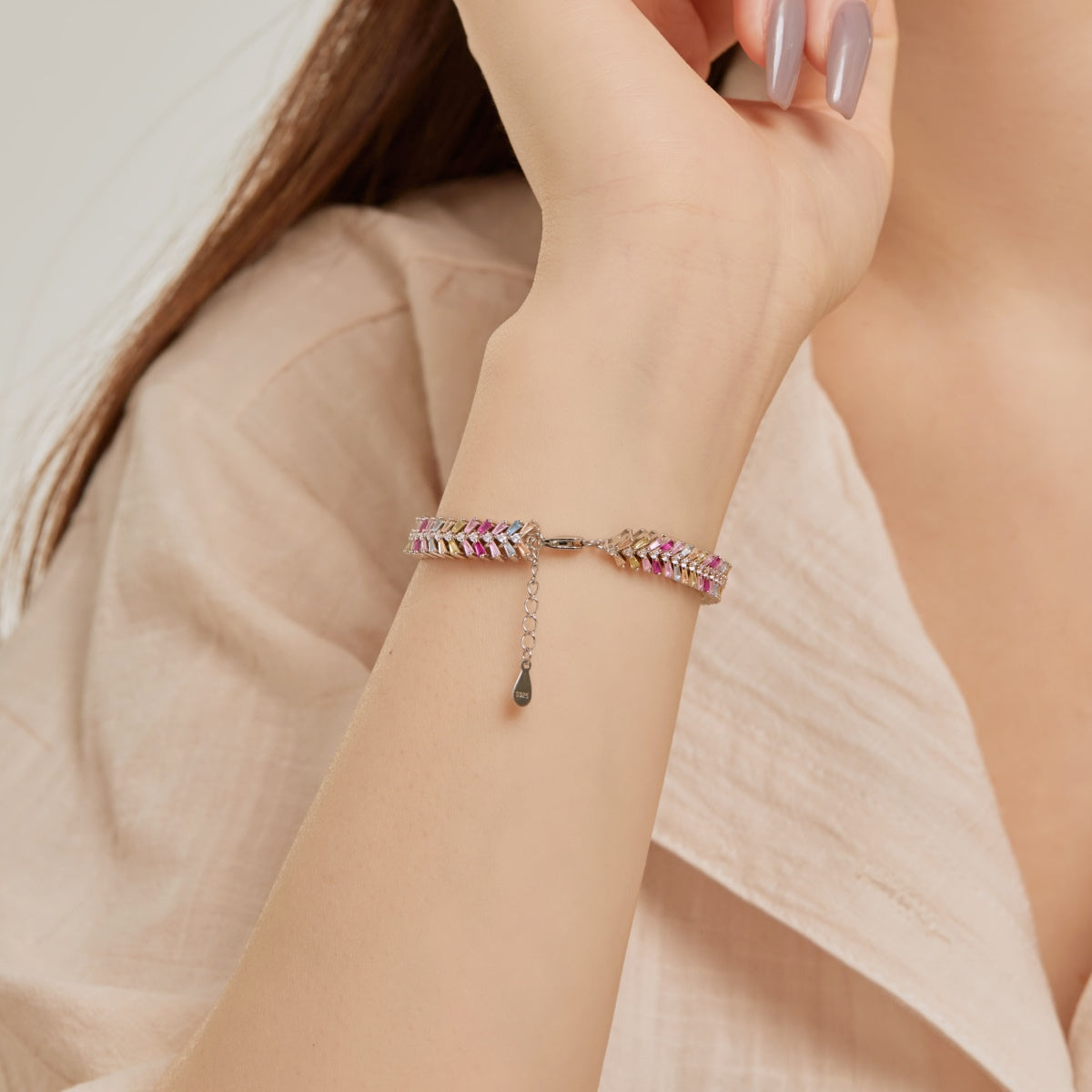 [Olivia Jewelry]Dainty Radiant Emerald Cut Daily Bracelet