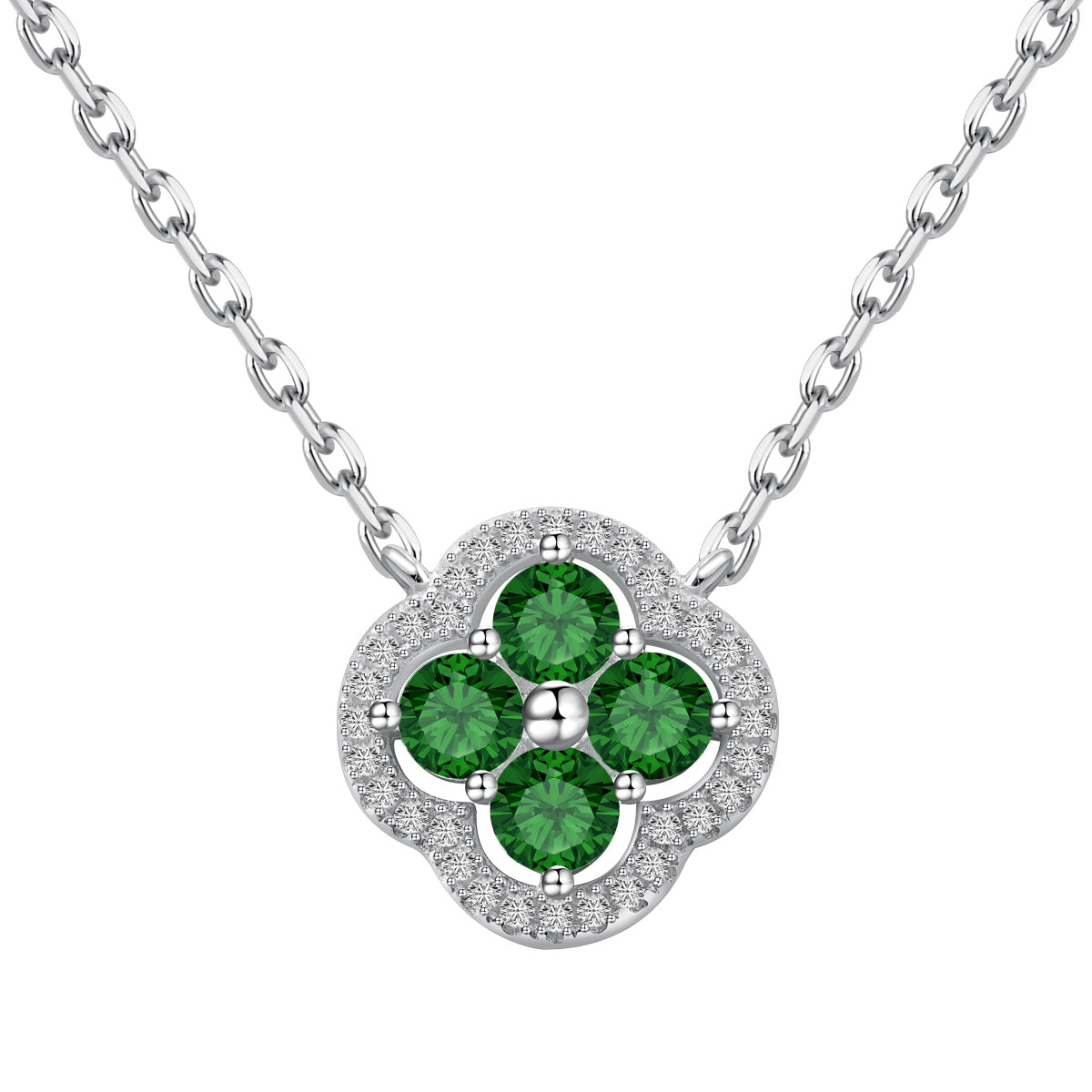 [Olivia Jewelry]Exquisite Necklace With Four-Leaf Clover Flower Design