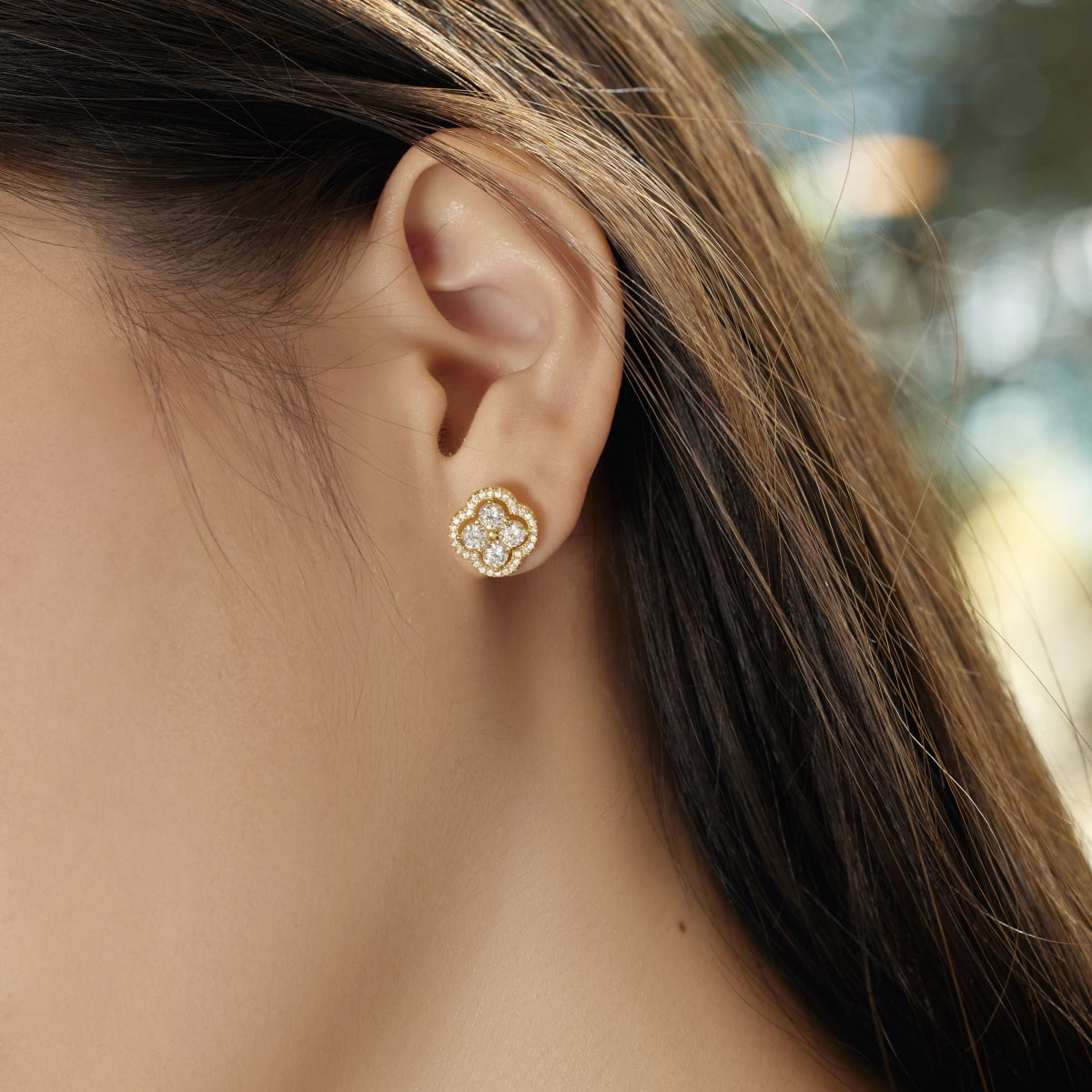 [Olivia Jewelry]Four-Leaf Clover Exquisite Earrings