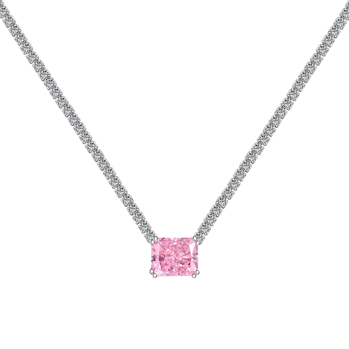 [Olivia Jewelry]4.0 Carat Elegant Radiant Cut Necklace