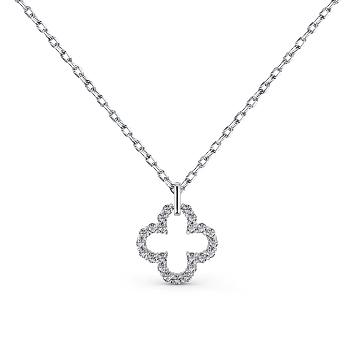 [Olivia Jewelry]Four-Leaf Clover Hollow Design Exquisite Necklace