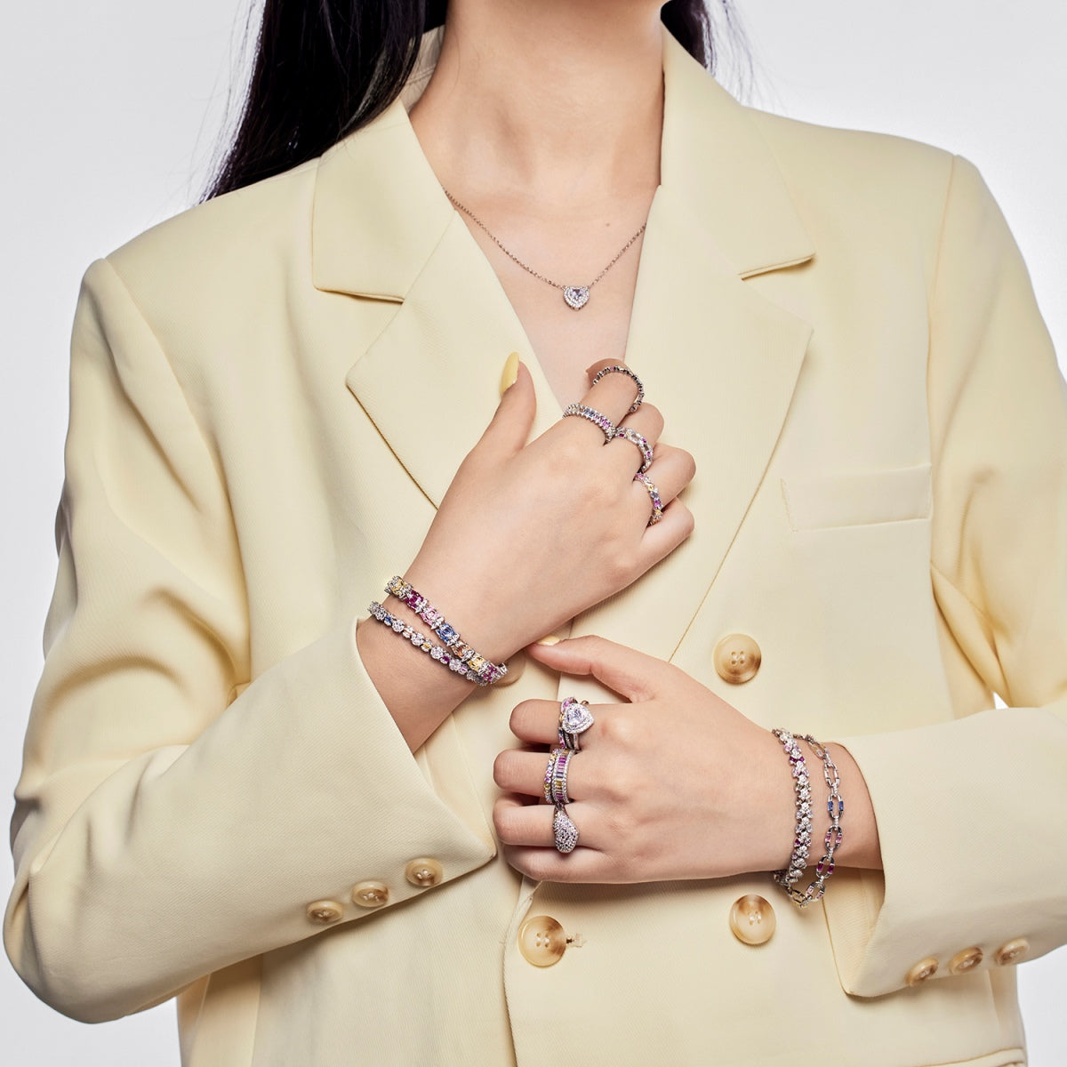 [Olivia Jewelry]Splashy Ornate Emerald Cut Cocktail Ring