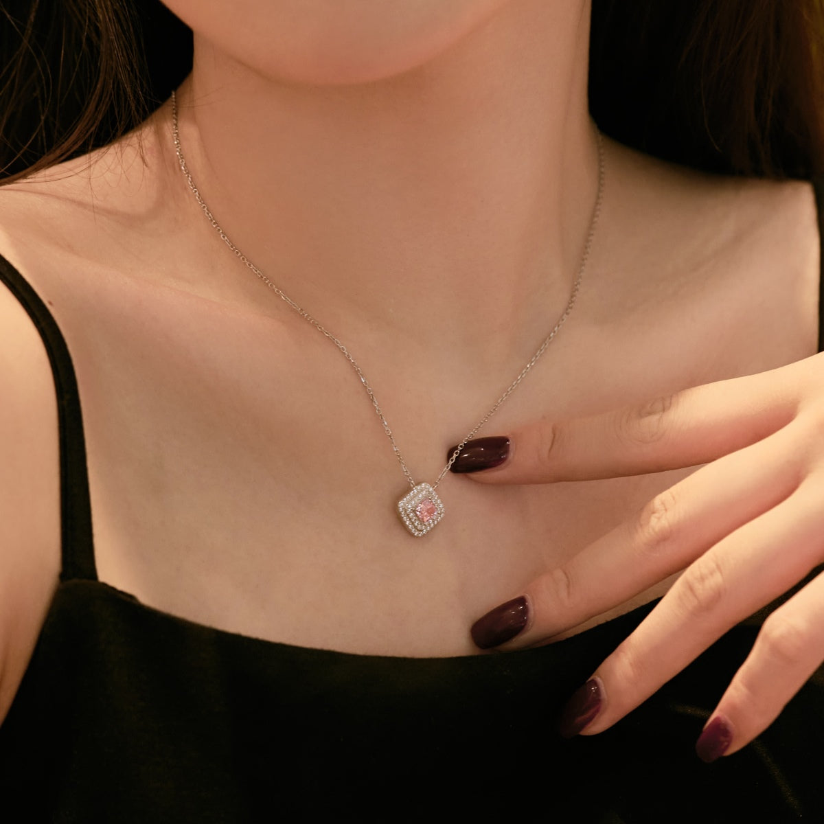 [Olivia Jewelry]Sparkling Asscher Cut Necklace