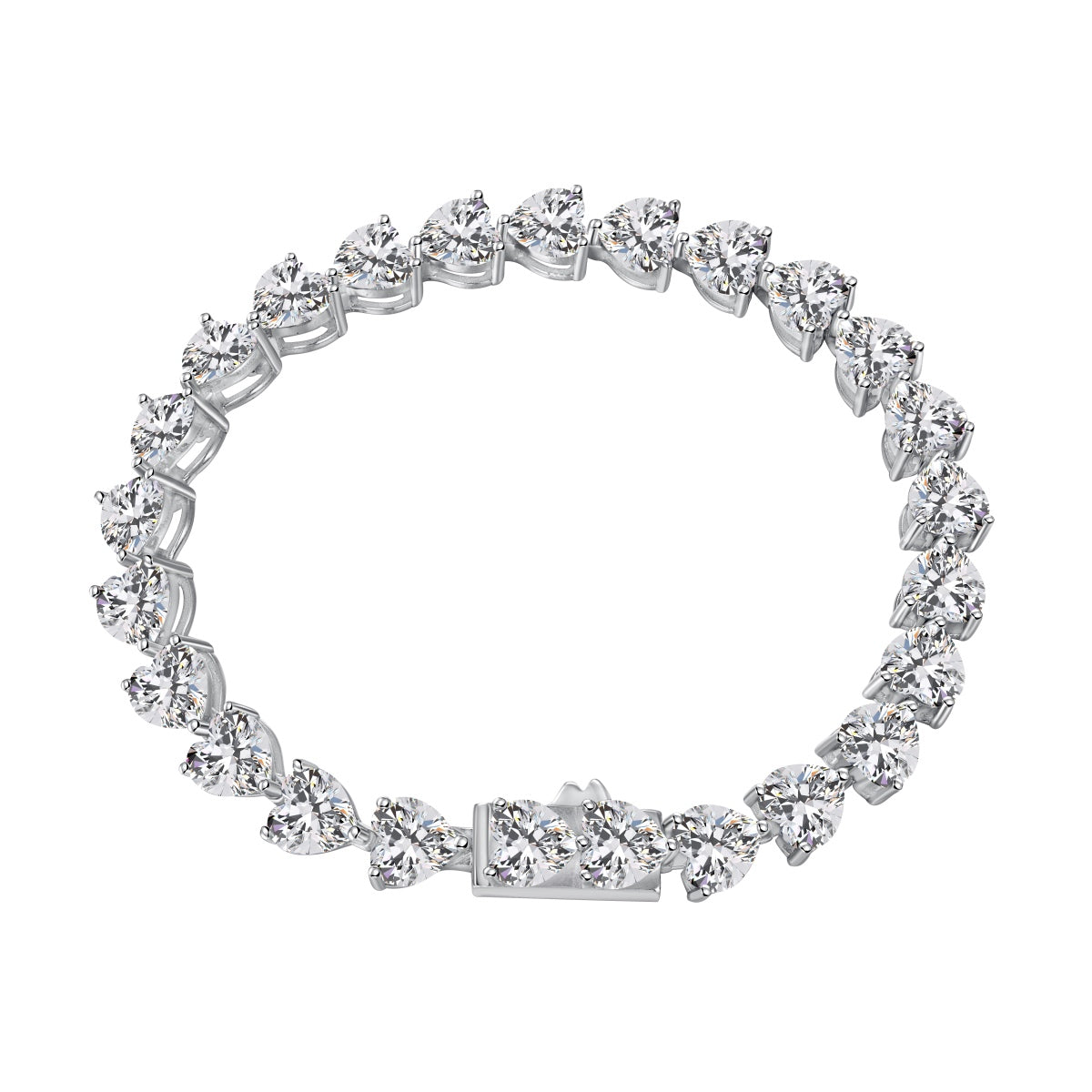 [Olivia Jewelry]0.75 Carat Elegant Romantic Heart Shape Lover Bracelet