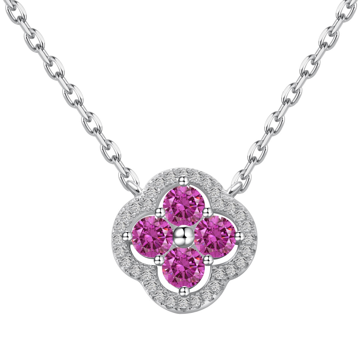 [Olivia Jewelry]Exquisite Necklace With Four-Leaf Clover Flower Design