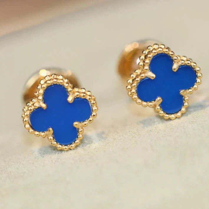 [Olivia Jewelry]CLOVER MINI 9.5MM TURQUOISE EARRINGS