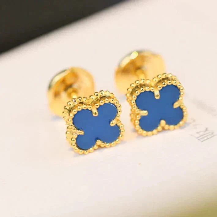 [Olivia Jewelry]CLOVER MINI 9.5MM TURQUOISE EARRINGS