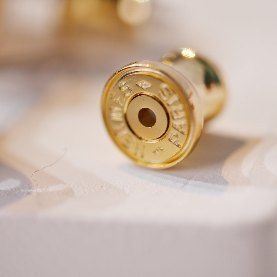 [Olivia Jewelry]MINI POP H GOLD EARRINGS GREY