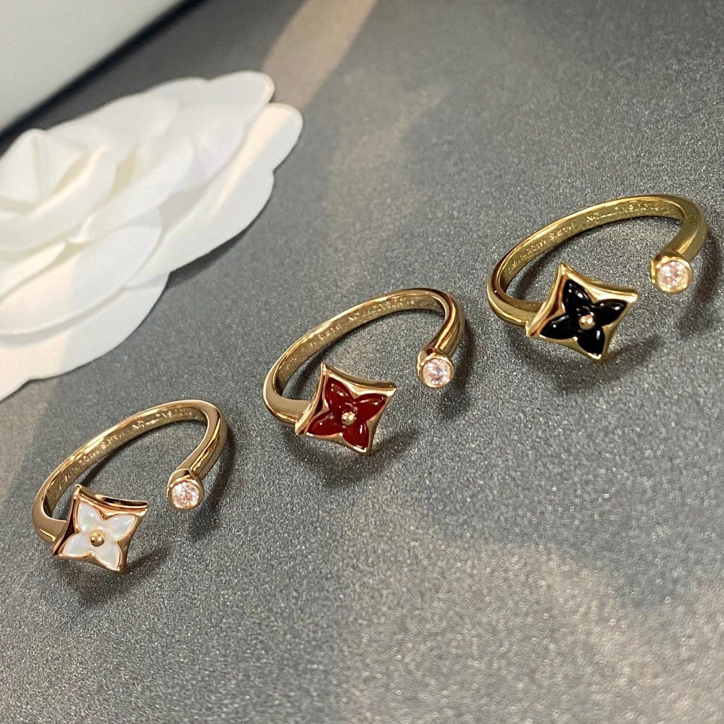 [Olivia Jewelry]STAR 1 DIAMOND OPEN RING