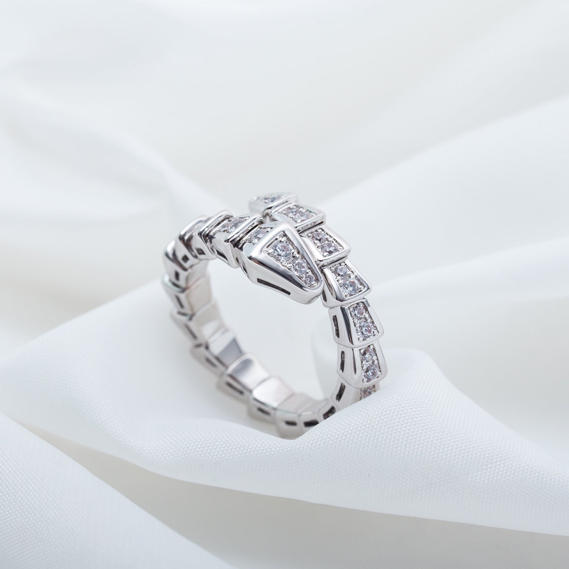 [OLIVIA]SERPENTI RING SILVER DIAMOND PAVED 4MM