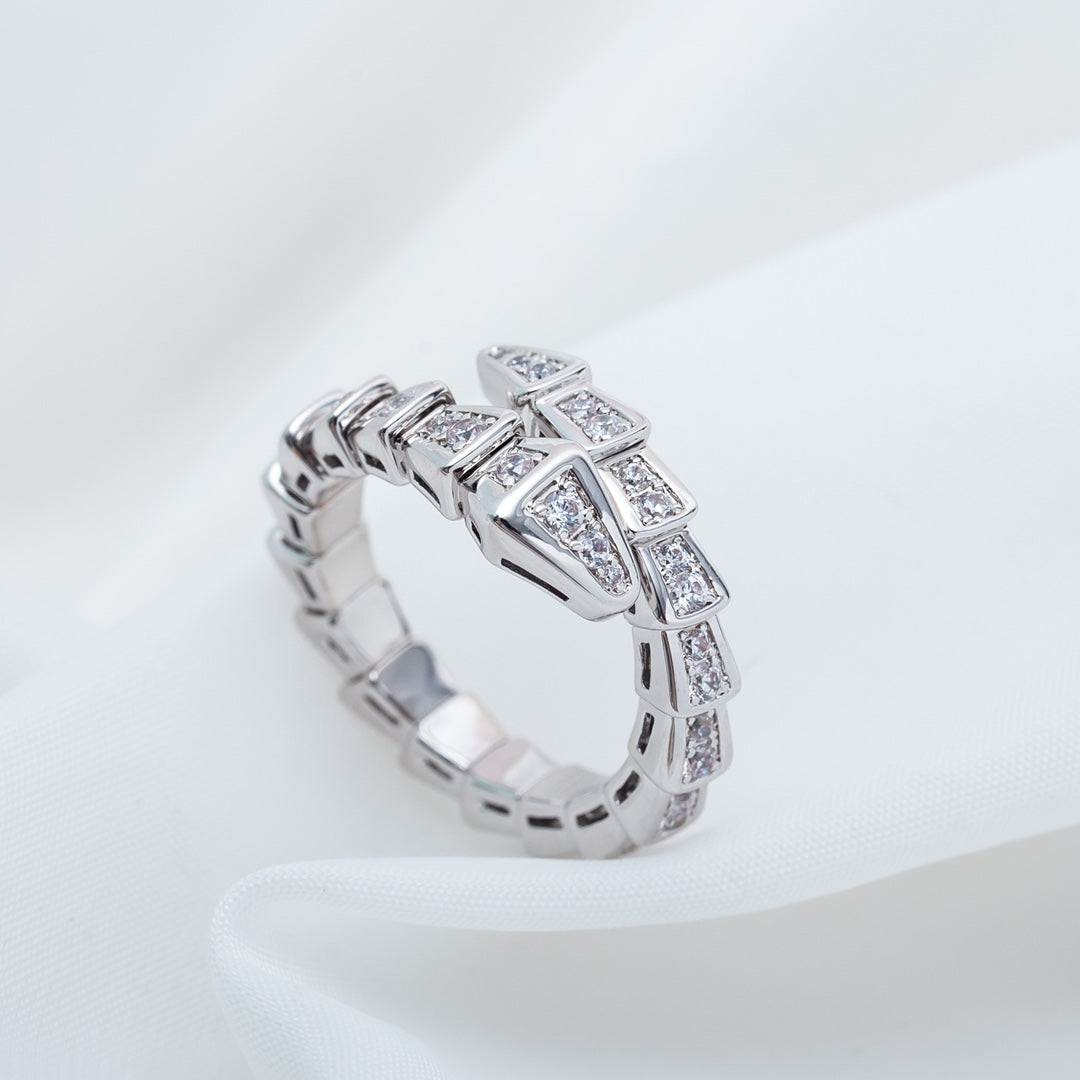 [OLIVIA]SERPENTI RING SILVER DIAMOND PAVED 4MM