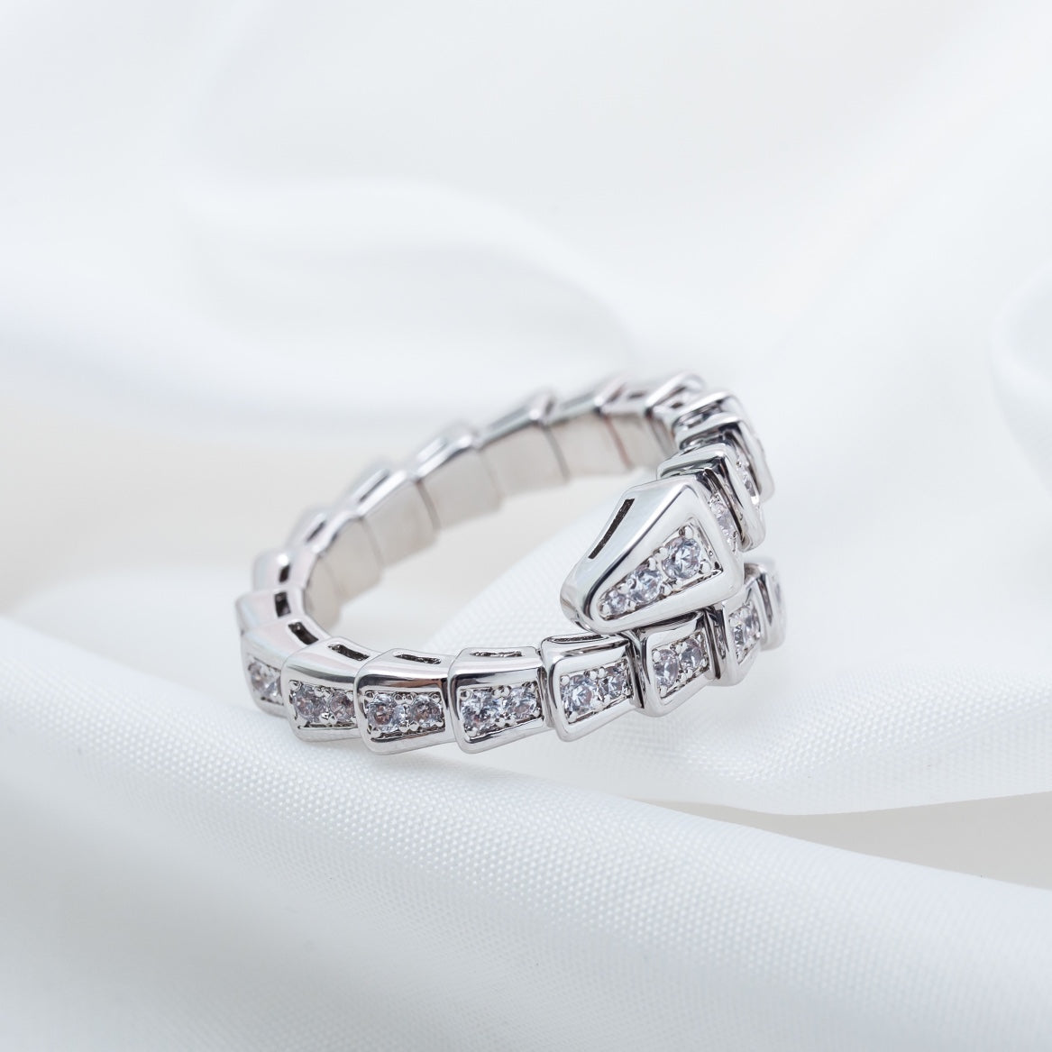 [OLIVIA]SERPENTI RING SILVER DIAMOND PAVED 4MM