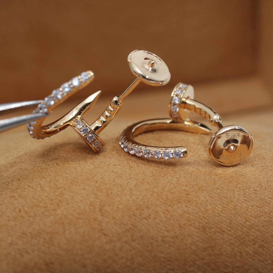 [Olivia Jewelry]JUSTE EARRINGS 12.75MM PINK GOLD DIAMOND