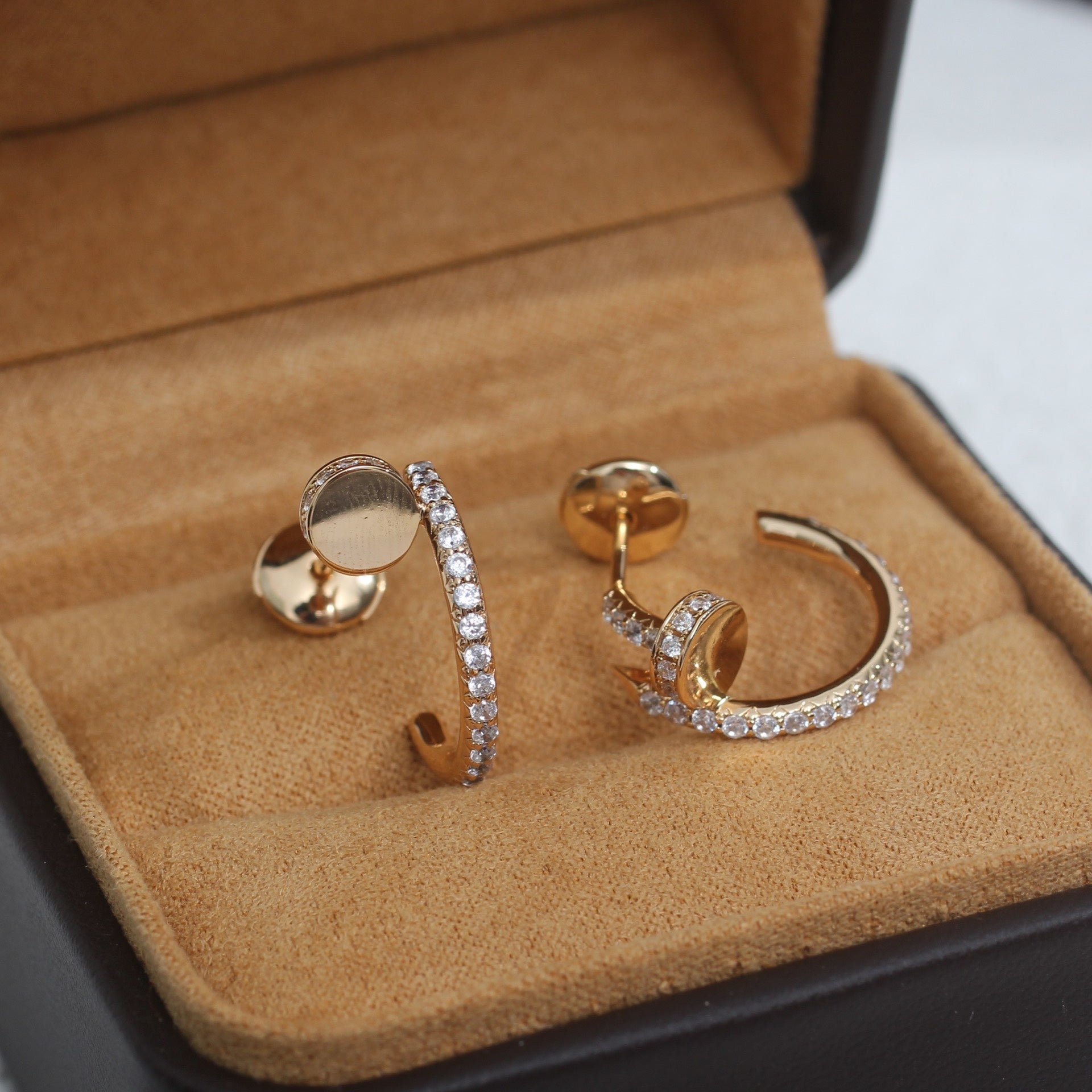 [Olivia Jewelry]JUSTE EARRINGS 12.75MM PINK GOLD DIAMOND