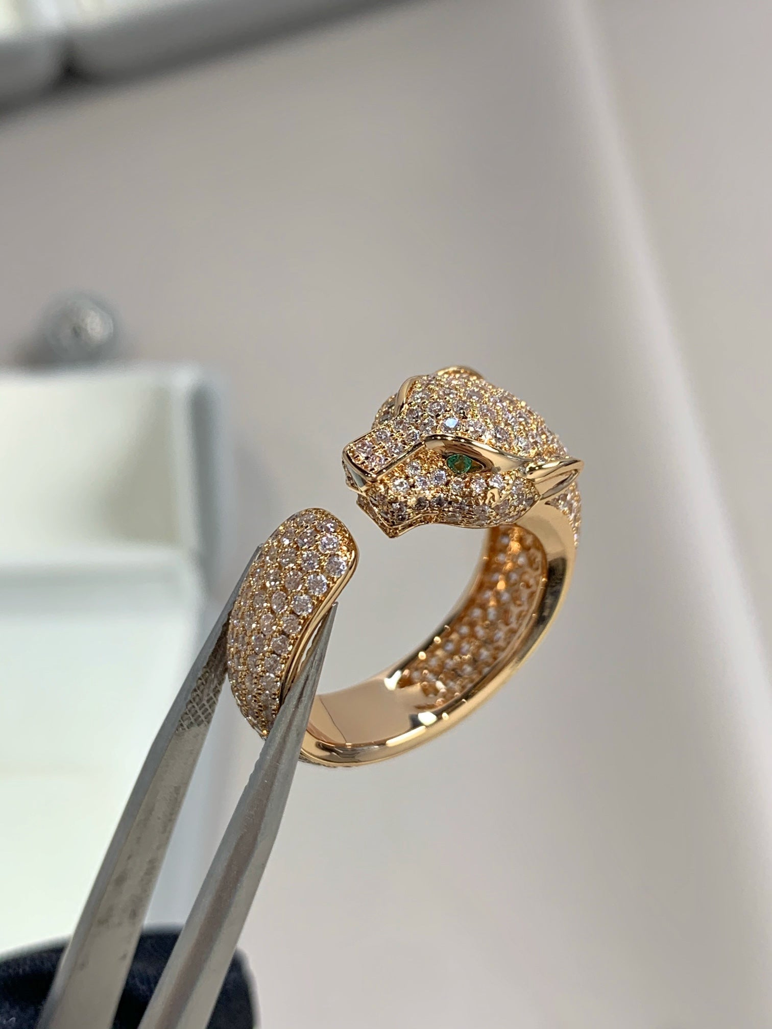 [Olivia Jewelry]PANTHERE PINK GOLD DIAMOND RING