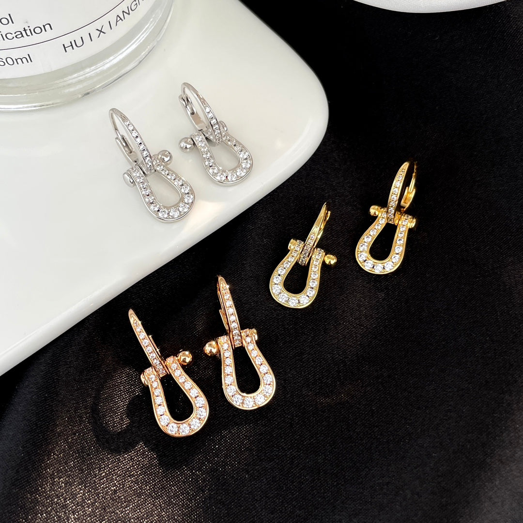 [Olivia Jewelry]FORCE 10 FULL DIAMOND DROP EARRINGS MEDIUM MODEL