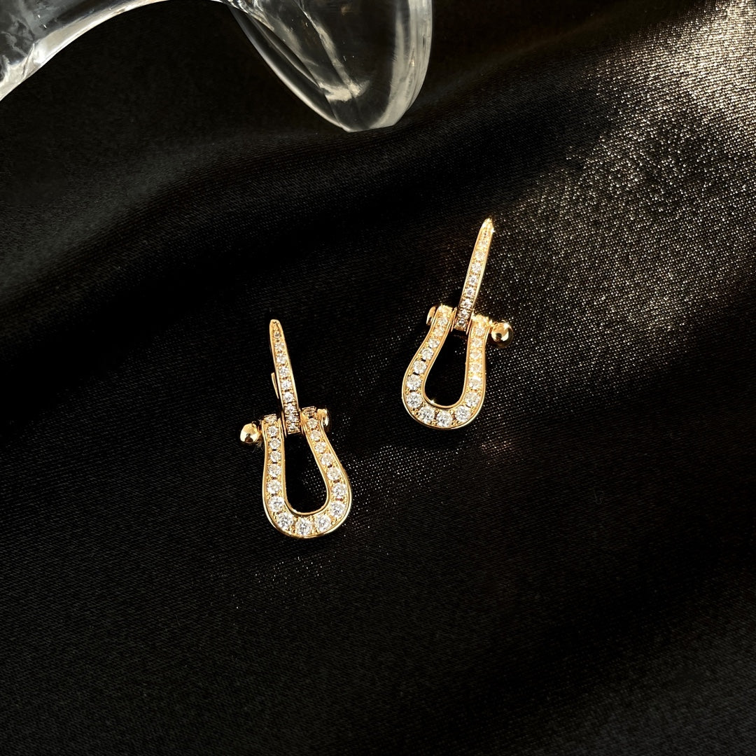 [Olivia Jewelry]FORCE 10 FULL DIAMOND DROP EARRINGS MEDIUM MODEL