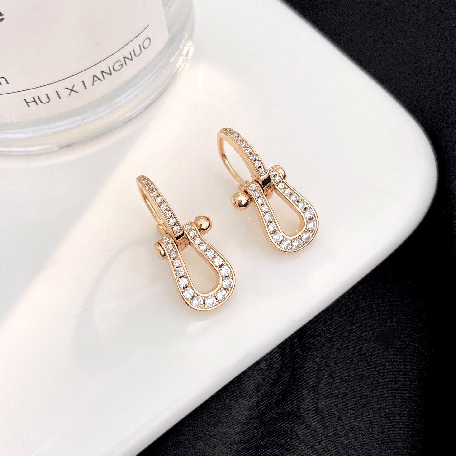 [Olivia Jewelry]FORCE 10 FULL DIAMOND DROP EARRINGS MEDIUM MODEL