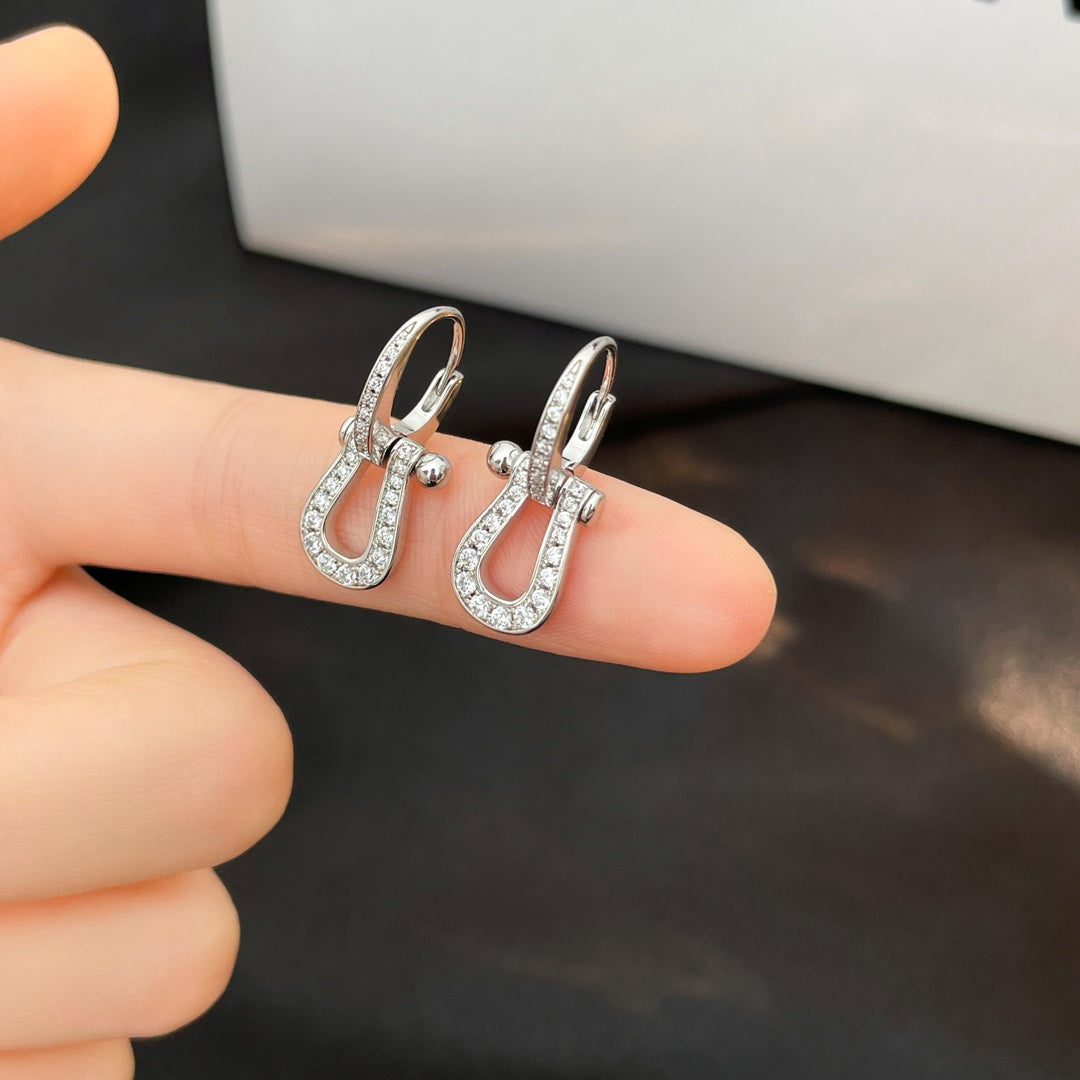 [Olivia Jewelry]FORCE 10 FULL DIAMOND DROP EARRINGS MEDIUM MODEL