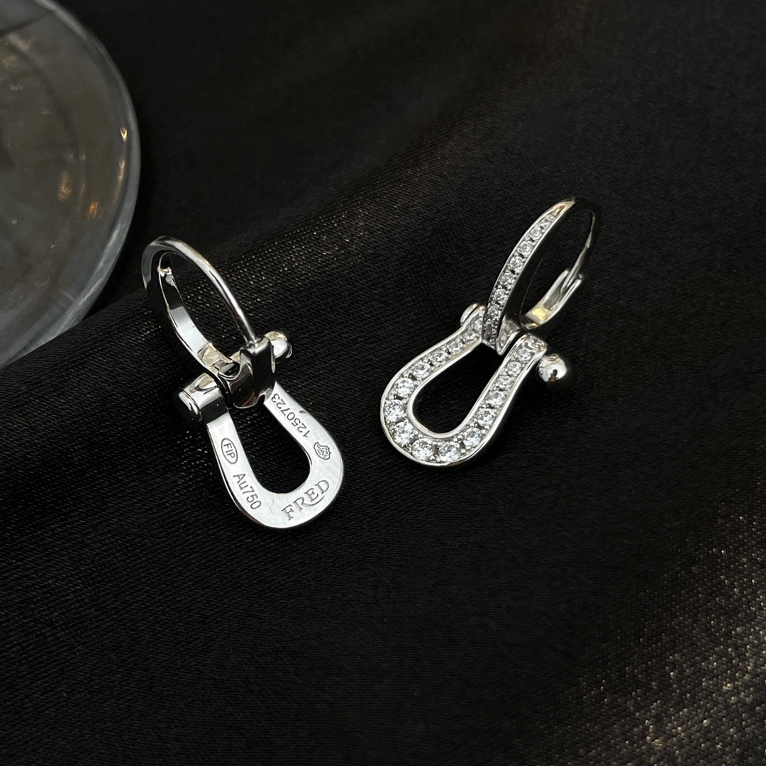 [Olivia Jewelry]FORCE 10 FULL DIAMOND DROP EARRINGS MEDIUM MODEL