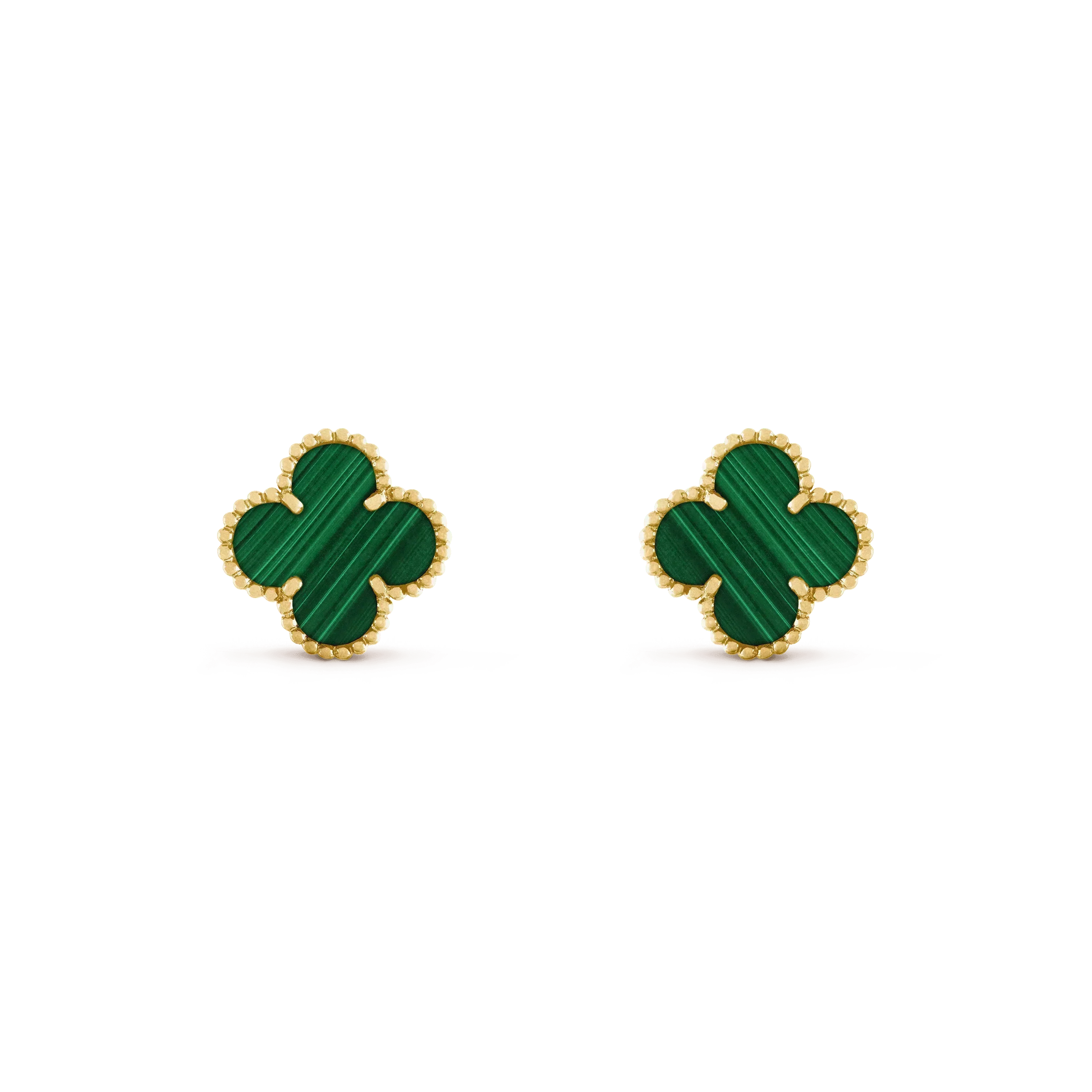 [Olivia Jewelry]CLOVER MEDIUM 1 MOTIFS MALACHITE  EARRINGS