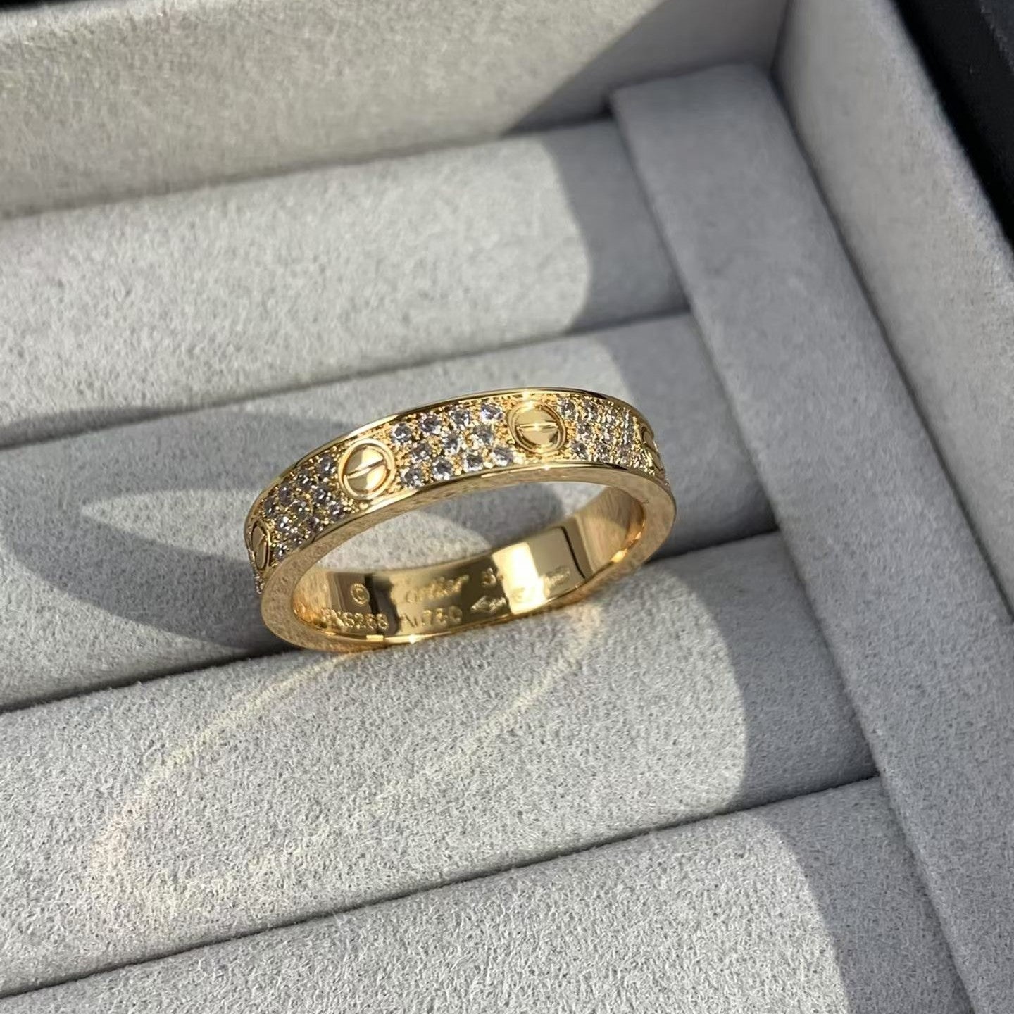 [Olivia Jewelry]LOVE RING 3.6MM DIAMOND PAVED